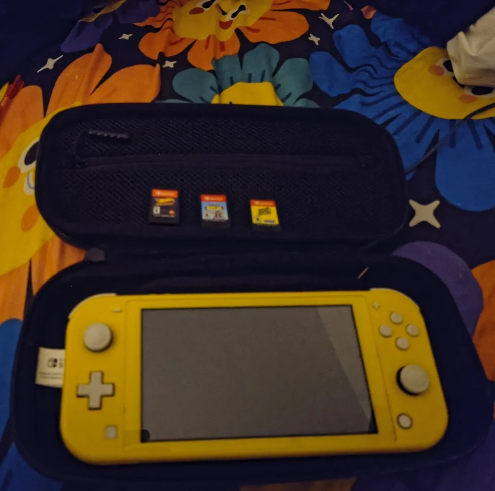 Nintendo Yellow Handheld Console with Case